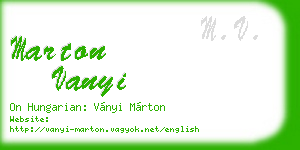 marton vanyi business card
