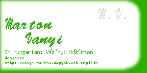 marton vanyi business card